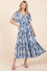 Mittoshop Floral Tie Waist Flutter Sleeve Tiered Dress - Update AvenueVacation StyleTrendsi1001002694413561001002694413567cd93a37 - c260 - 4fb9 - aa15 - afcb3aca7b26 - MaxDusty Blue