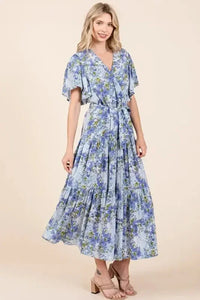 Mittoshop Floral Tie Waist Flutter Sleeve Tiered Dress - Update AvenueVacation StyleTrendsi100100269441356100100269441356e6119365 - 2061 - 4784 - 9a99 - 06122b62efff - MaxDusty Blue