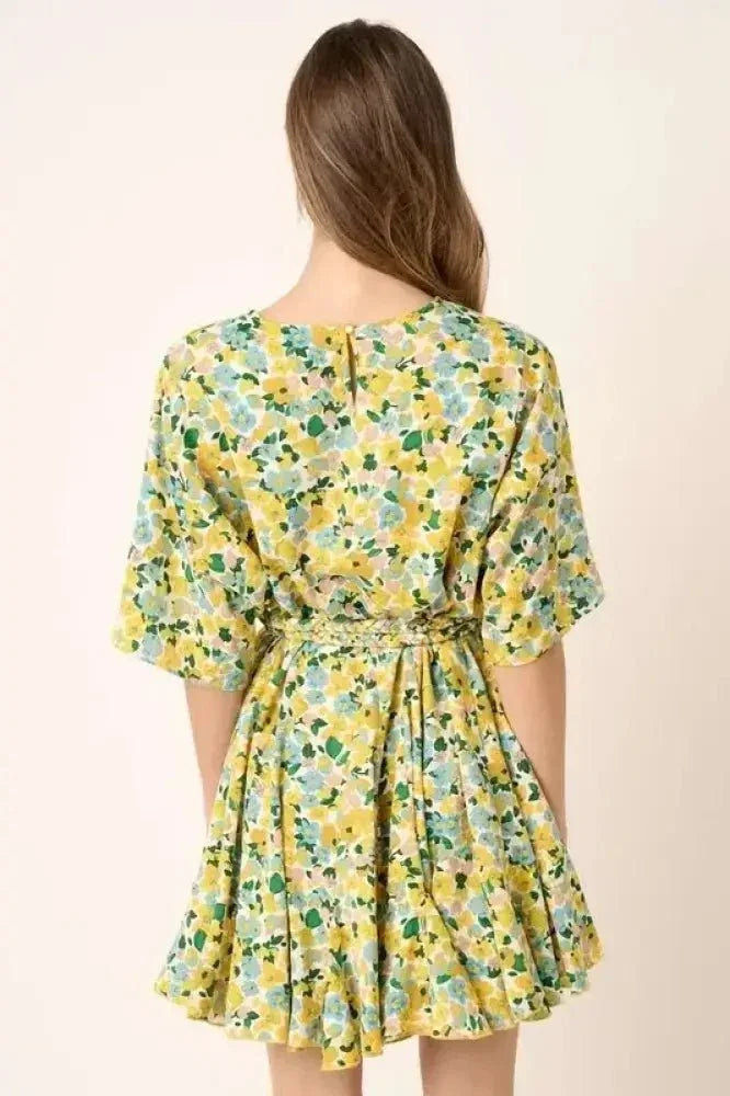 Mittoshop Floral Tie Waist Half Sleeve Mini Dress - Update AvenueVacation StyleTrendsi100100211651655100100211651655fbf9d3d9 - 4ba1 - 4a93 - b504 - 664795ebb518 - MaxYellow Combo
