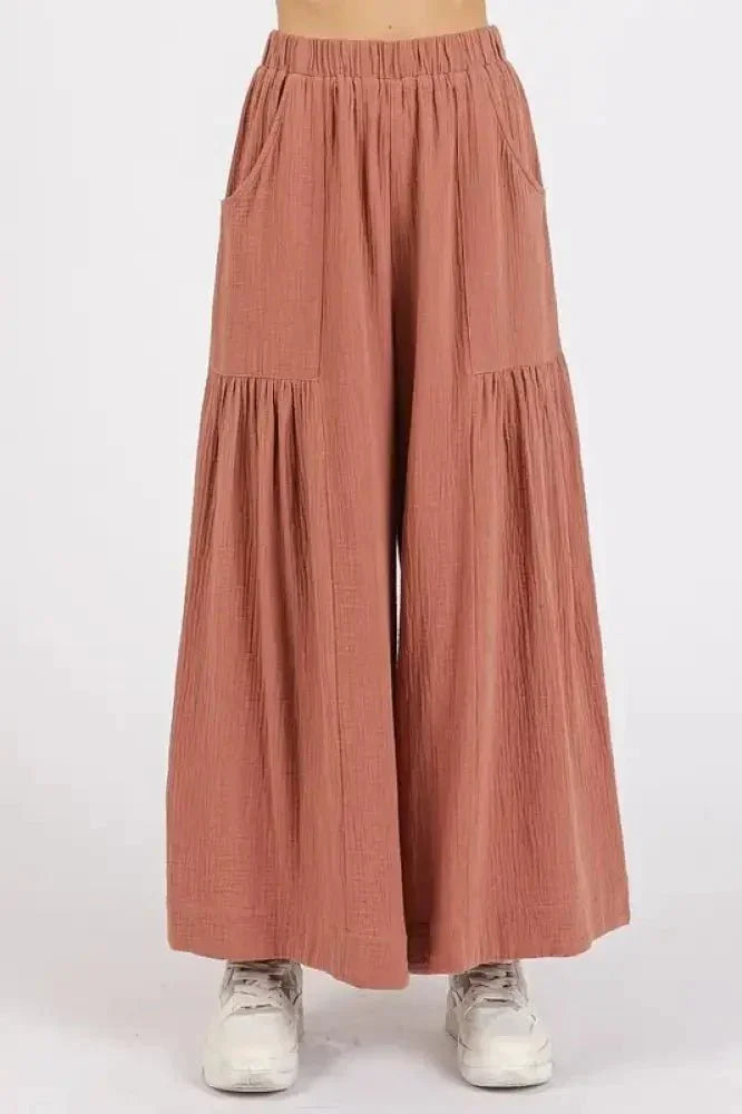 Mittoshop Gauze Elastic Waist Pleated Wide Leg Pants - Update AvenueVacation StyleTrendsi10010002519155010010002519155052cf2a36 - bc94 - 4a6a - 84a1 - b660eee6d7d6 - MaxSienna