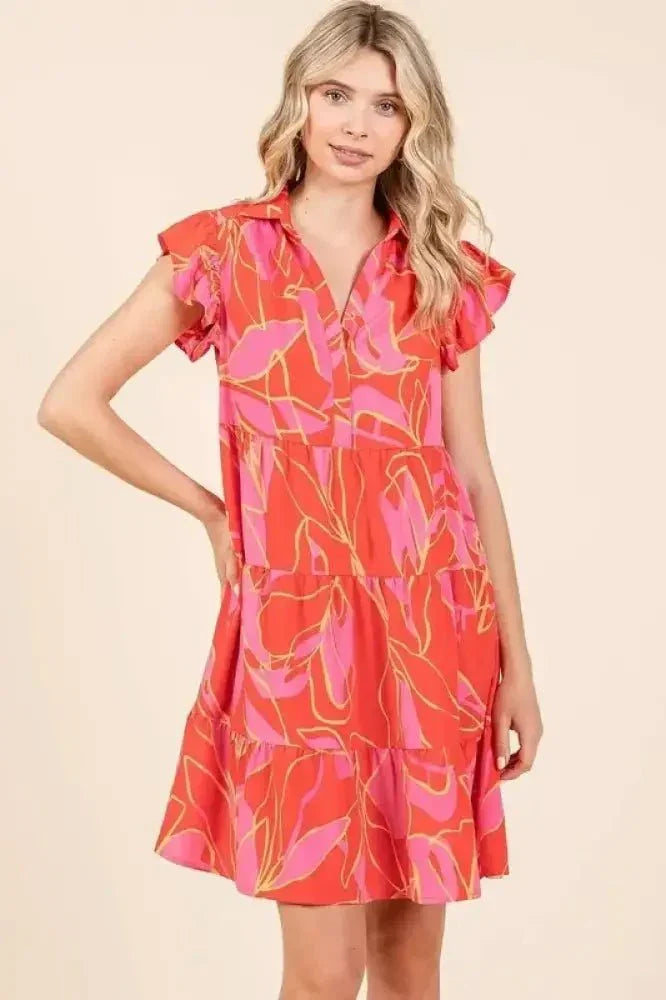 Mittoshop Leaf Print Ruffle Sleeve Tiered Mini Dress - Update AvenueVacation StyleTrendsi1001006574311411001006574311412d6c5067 - ad73 - 4733 - a3a2 - 5d75d63c2165 - MaxCoral
