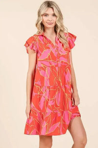 Mittoshop Leaf Print Ruffle Sleeve Tiered Mini Dress - Update AvenueVacation StyleTrendsi1001006574311411001006574311412260ca95 - 122b - 4dee - b867 - 6700aa1115de - MaxCoral