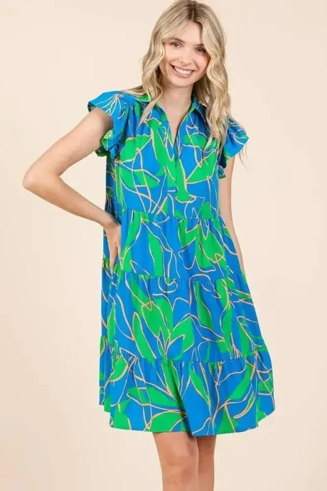 Mittoshop Leaf Print Ruffle Sleeve Tiered Mini Dress - Update AvenueVacation StyleTrendsi100100795381284100100795381284635faff0 - f6f6 - 4286 - bad8 - 3a9fc38bb6b5 - MaxBlue
