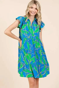 Mittoshop Leaf Print Ruffle Sleeve Tiered Mini Dress - Update AvenueVacation StyleTrendsi100100795381284100100795381284635faff0 - f6f6 - 4286 - bad8 - 3a9fc38bb6b5 - MaxBlue