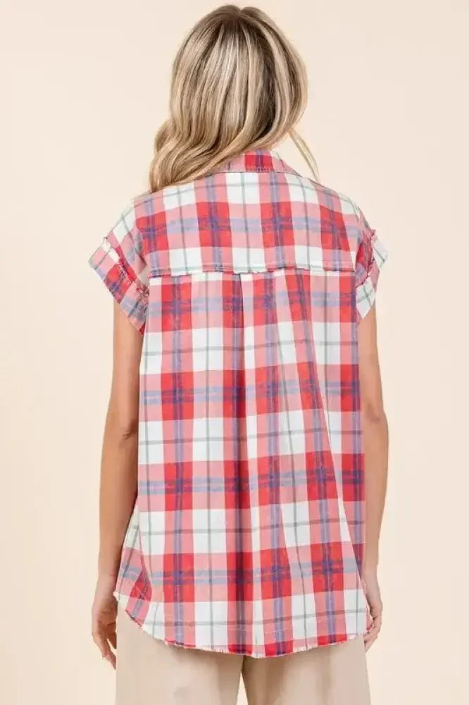 Mittoshop Mineral Wash Plaid Button Down Shirt - Update AvenueTrendsi1001000498817841001000498817844bb8b812 - 0854 - 4a20 - 8d61 - 320115b94225 - MaxRed