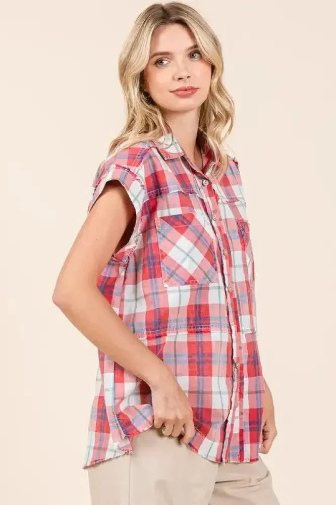 Mittoshop Mineral Wash Plaid Button Down Shirt - Update AvenueTrendsi100100049881784100100049881784ab6df65c - 2634 - 4233 - 87e0 - 789e1a8a29f2 - MaxRed