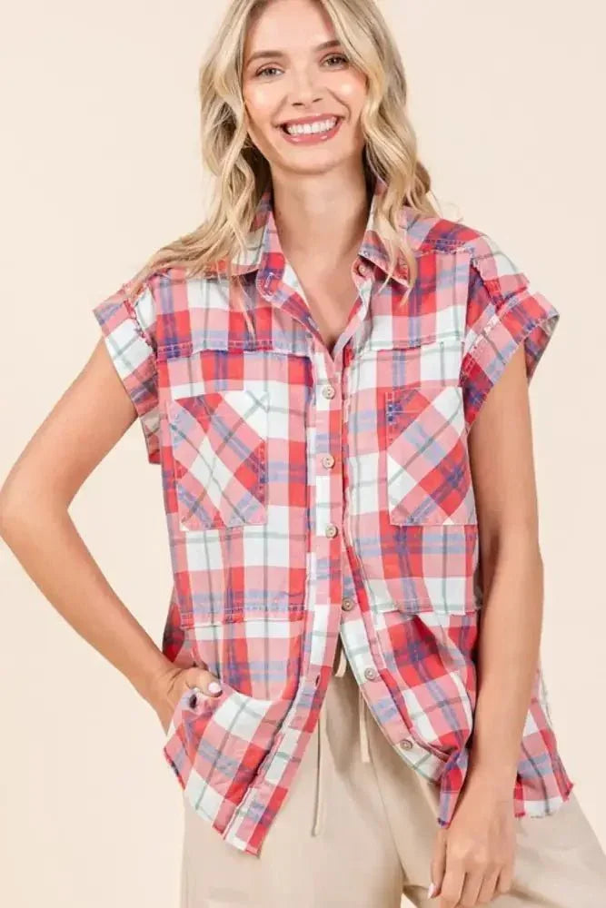 Mittoshop Mineral Wash Plaid Button Down Shirt - Update AvenueTrendsi100100049881784100100049881784979c9fd0 - d05b - 48fc - 8245 - 25ca8d00f697 - MaxRed
