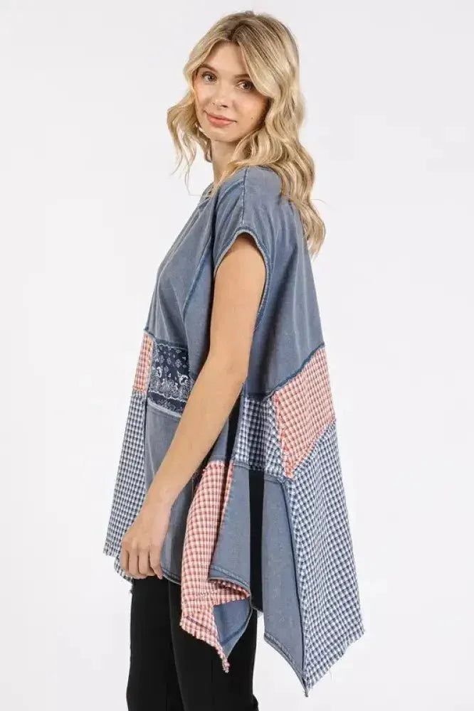 Mittoshop Patchwork Mineral Washed Round Neck Cap Sleeve Top - Update AvenueFestival VibesTrendsi100100564261122100100564261122bc9b28f2 - 9339 - 43a8 - b420 - 7039915d96c8 - MaxNAVY
