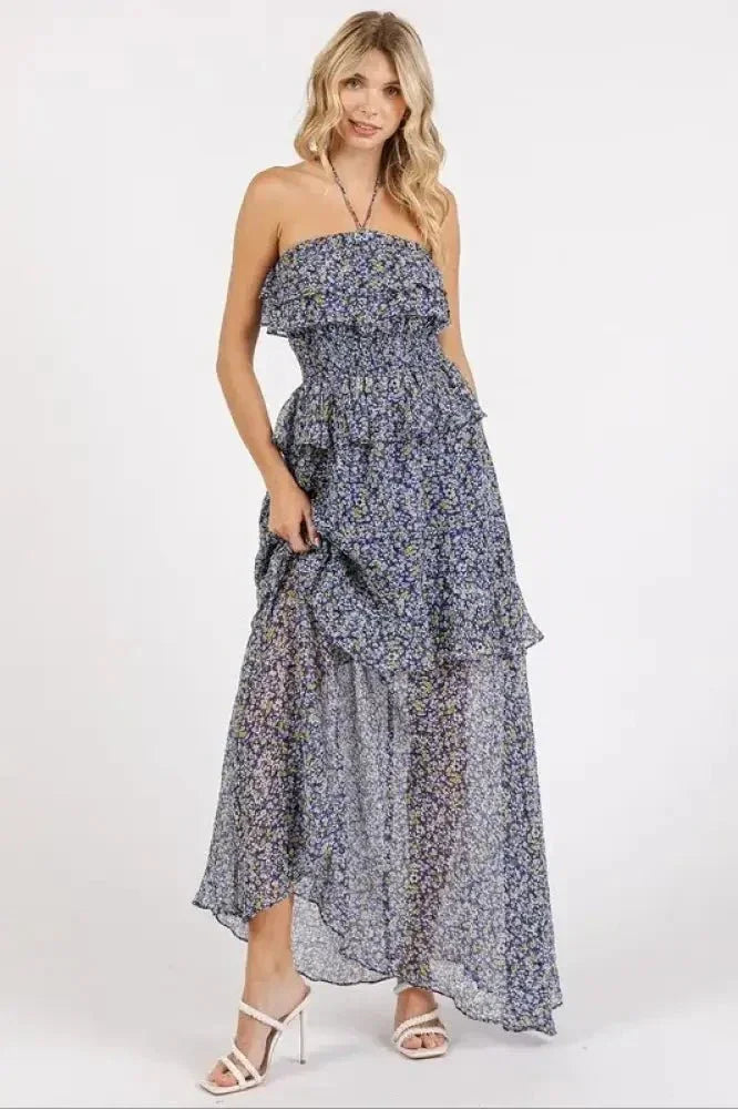 Mittoshop Ruffled Smocked Floral Halter Neck Maxi Dress - Update AvenueFestival VibesTrendsi100100419011113100100419011113407c4724 - e79f - 468b - bb5b - 36f217af06f5 - MaxDark Navy