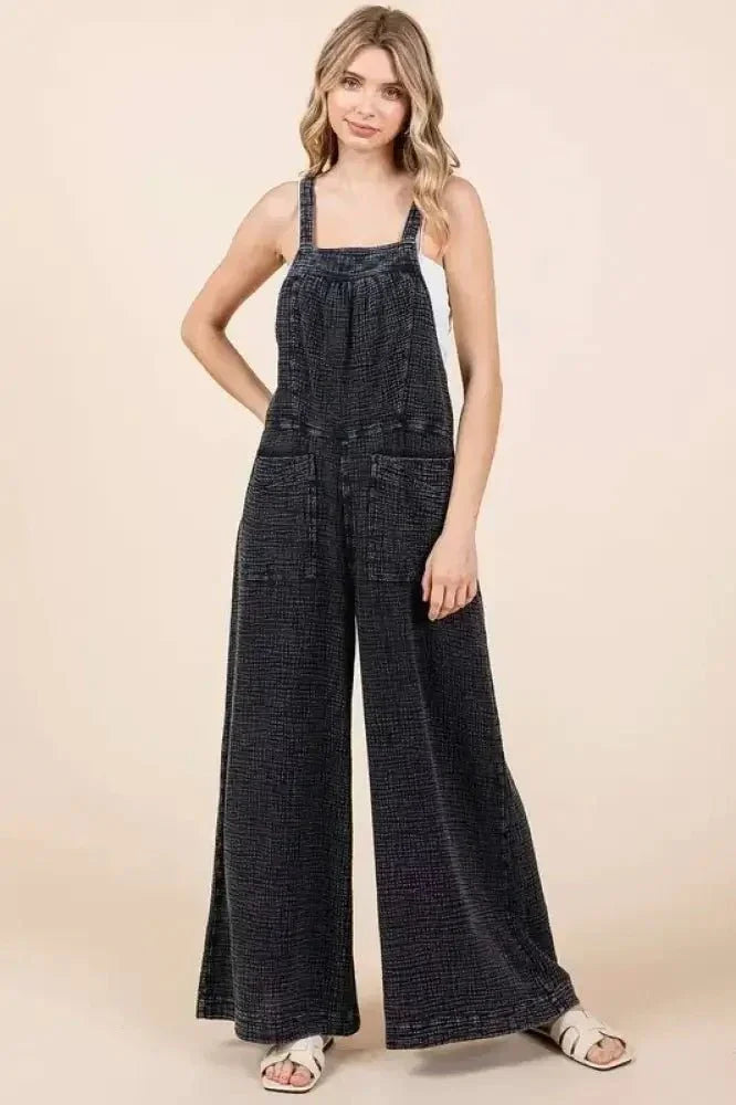 Mittoshop Textured Wide Leg Overalls - Update AvenueVacation StyleTrendsi10010099363164810010099363164817ba1cfe - b3e7 - 4134 - a8d1 - e78fef2e43c6 - MaxWashed Black