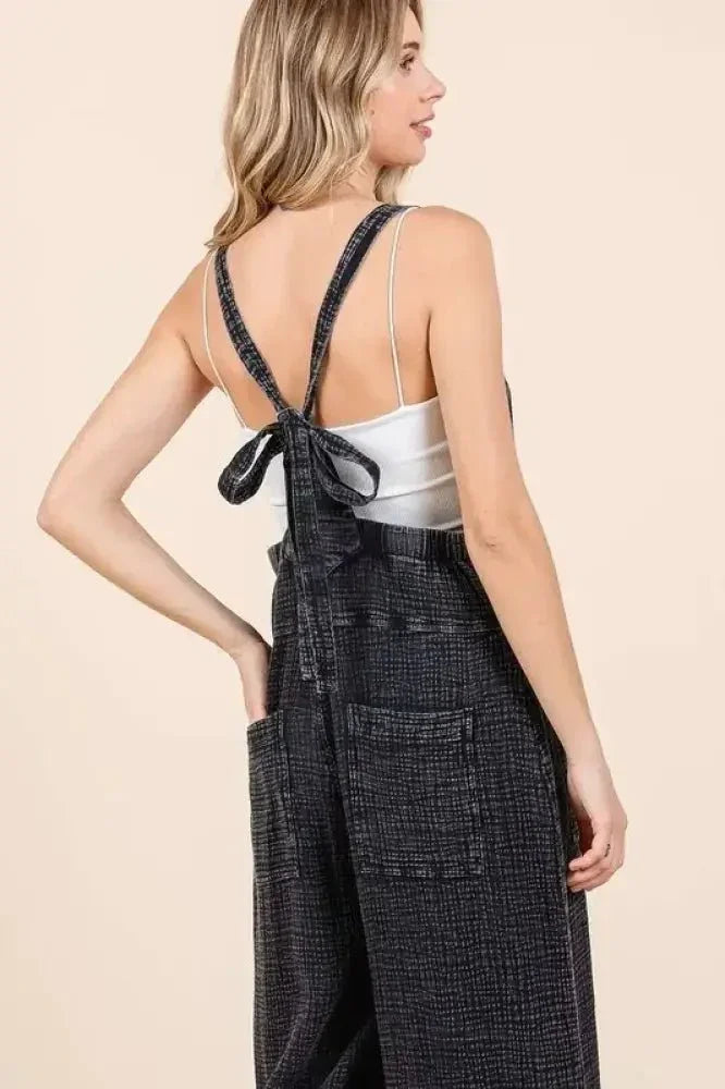Mittoshop Textured Wide Leg Overalls - Update AvenueVacation StyleTrendsi100100993631648100100993631648fb401310 - 7511 - 4f5b - b6e9 - 5ce9ee126501 - MaxWashed Black