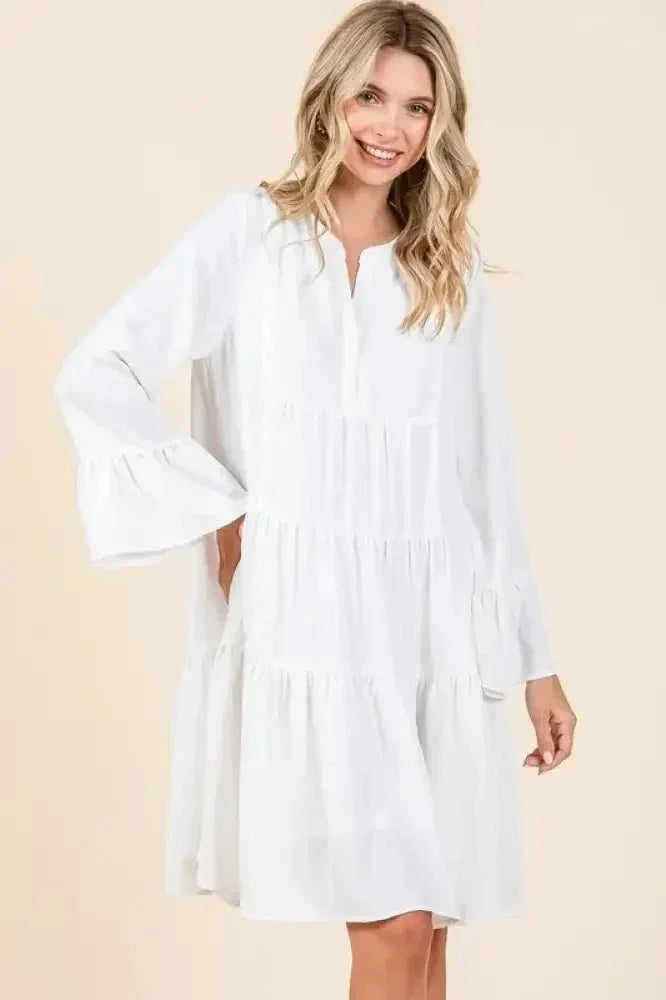 Mittoshop Tiered Notched Flare Sleeve Dress - Update AvenueVacation StyleTrendsi10010020842106510010020842106578cc30d8 - 14e3 - 43d2 - a5a3 - 1ab6acfd2e0b - MaxIvory