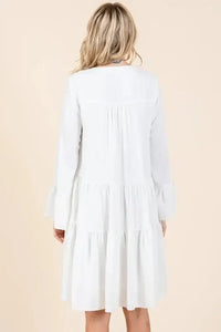 Mittoshop Tiered Notched Flare Sleeve Dress - Update AvenueVacation StyleTrendsi100100208421065100100208421065aec7812d - 7fc7 - 463a - b047 - de75416b1c43 - MaxIvory