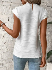 Mock Neck Cap Sleeve Top - Update AvenueT-ShirtsTrendsi100100378352675100100378352675c4c89189 - 5668 - 4bcb - 822d - e243f3671042 - Max - OriginWhite