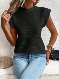 Mock Neck Cap Sleeve Top - Update AvenueT-ShirtsTrendsi100100378355653100100378355653cdd55875 - e5ab - 4ea3 - 907f - 616d6656d0f9 - Max - OriginBlack
