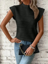 Mock Neck Cap Sleeve Top - Update AvenueT-ShirtsTrendsi10010037835565310010037835565357c29cb0 - 3805 - 45e1 - a1d0 - 649378dc1409 - Max - OriginBlack