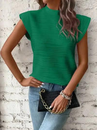 Mock Neck Cap Sleeve Top - Update AvenueT-ShirtsTrendsi100100378359865100100378359865f25f04a7 - 8a2f - 4c6f - 8ae5 - 4286b2888790 - Max - OriginDark Green