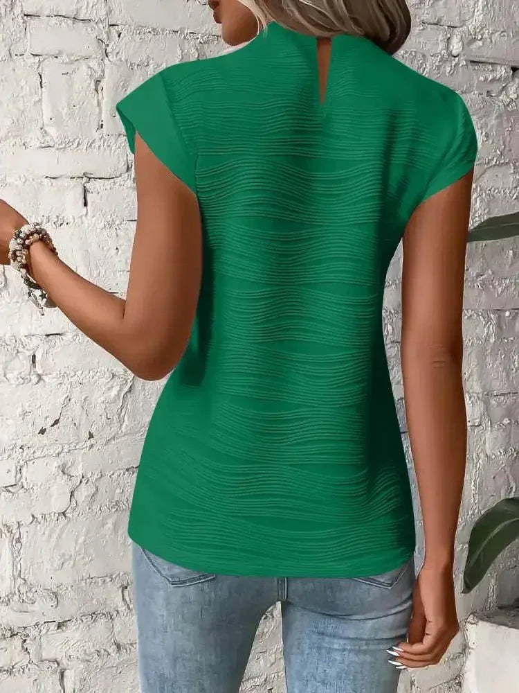 Mock Neck Cap Sleeve Top - Update AvenueT-ShirtsTrendsi100100378359865100100378359865c38414a4 - 5e77 - 4376 - aac9 - 1ef3e5f0c4dc - Max - OriginDark Green