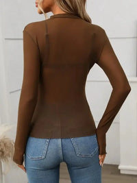 Mock Neck Long Sleeve Sheer Top - Update AvenueFestival VibesTrendsi100100017361999100100017361999ee08b5a7 - b0c4 - 4de6 - a777 - 9e3628dcdded - MaxCaramel