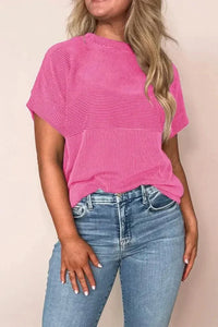 Mock Neck Short Sleeve T-Shirt - Update AvenueT-ShirtsTrendsi1001003784319441001003784319449988a0de - 43b8 - 4b2d - bcd5 - 24112b92b9a3 - Max - OriginFuchsia Pink