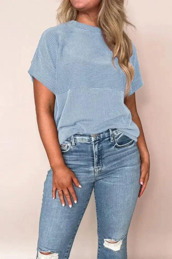 Mock Neck Short Sleeve T-Shirt - Update AvenueT-ShirtsTrendsi1001003784352601001003784352602aaf891f - 0d41 - 4a39 - b74e - d2a68209a520 - Max - OriginLight Blue