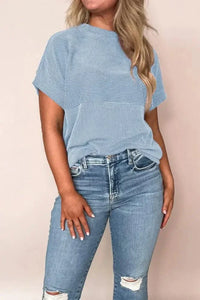 Mock Neck Short Sleeve T-Shirt - Update AvenueT-ShirtsTrendsi1001003784352601001003784352602aaf891f - 0d41 - 4a39 - b74e - d2a68209a520 - Max - OriginLight Blue