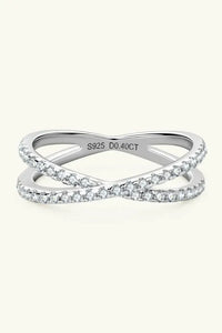 Moissanite 925 Sterling Silver Crisscross Ring
