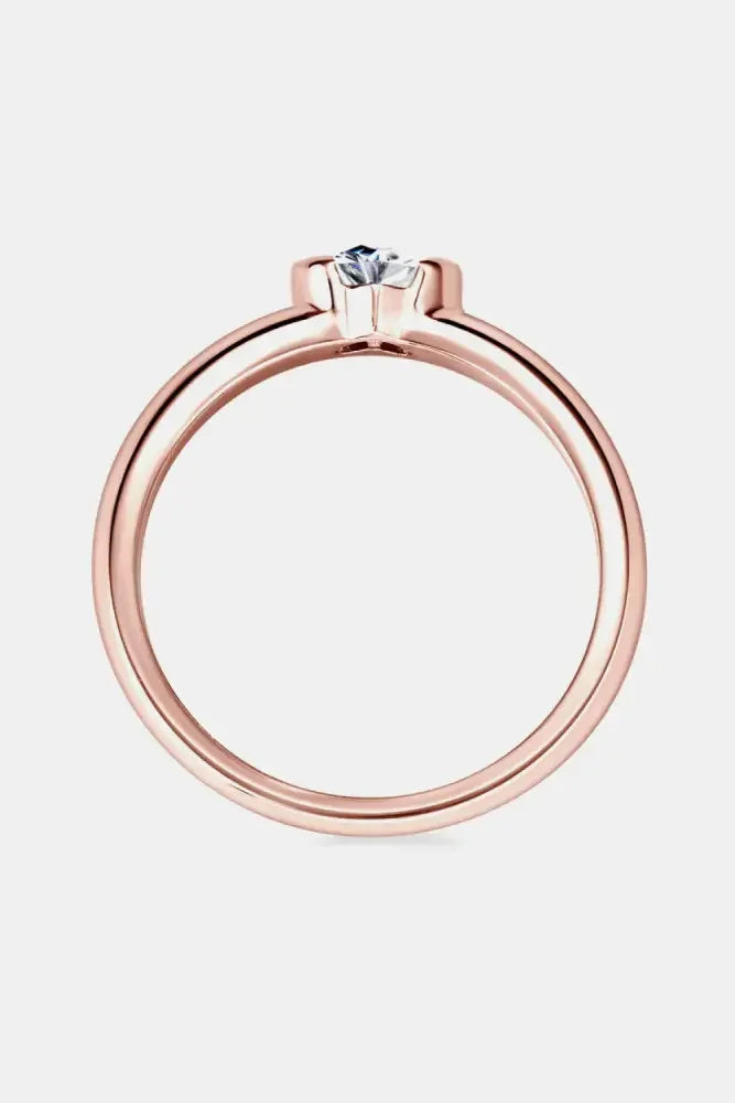 Moissanite 925 Sterling Silver Heart Solitaire Ring