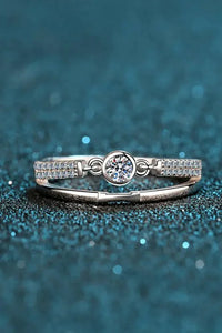 Moissanite Cutout Rhodium - Plated Ring - Update AvenueRingTrendsi100100359296758100100359296758Moissanite Cutout Rhodium - Plated RingSilver