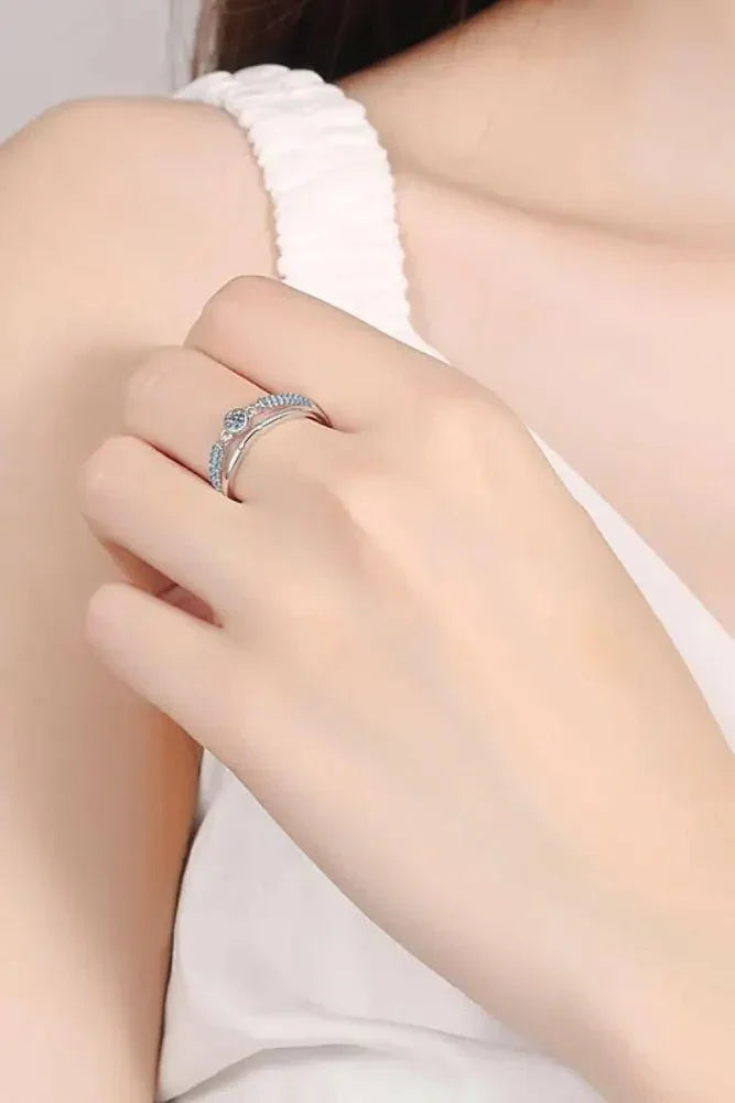 Moissanite Cutout Rhodium - Plated Ring - Update AvenueRingTrendsi100100359296758100100359296758Moissanite Cutout Rhodium - Plated RingSilver