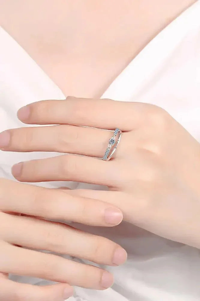 Moissanite Cutout Rhodium - Plated Ring - Update AvenueRingTrendsi100100359296758100100359296758Moissanite Cutout Rhodium - Plated RingSilver