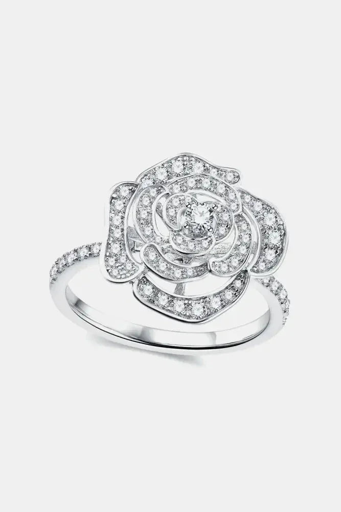 Moissanite Flower Shape Ring - Update AvenueRingTrendsi101300166311291101300166311291Moissanite Flower Shape RingSilver