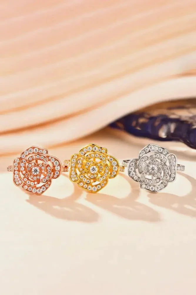 Moissanite Flower Shape Ring - Update AvenueRingTrendsi101300166319881101300166319881Moissanite Flower Shape RingRose Gold