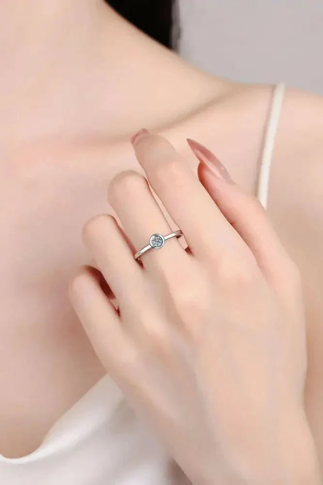 Moissanite Rhodium - Plated Solitaire Ring - Update AvenueRingTrendsi101300546952165101300546952165Moissanite Rhodium - Plated Solitaire RingSilver