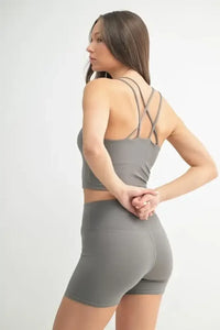 MONO B Venice Cloud Light Crisscross Sports Bra