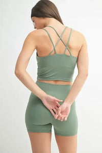 MONO B Venice Cloud Light Crisscross Sports Bra