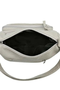 Multi-Pocket PU Leather Crossbody Bag