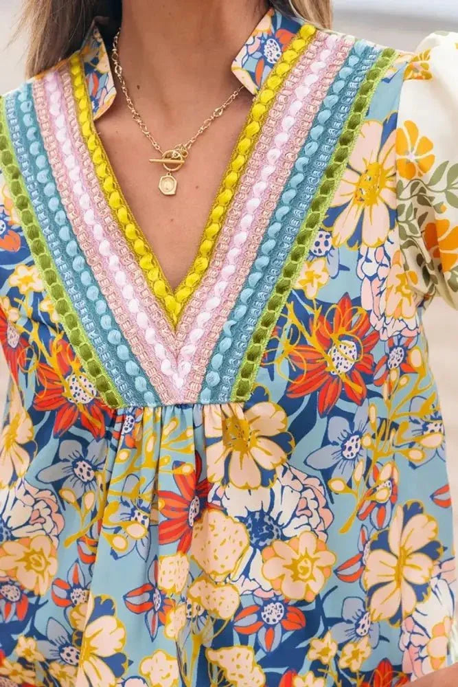Multicolour Crochet V Neck Half Sleeve Boho Floral Blouse - Update AvenueBoho VibesTrendsi100100625080220100100625080220e304a38e - cf1c - 4bb2 - be50 - e244510875f7 - Max - OriginFloral