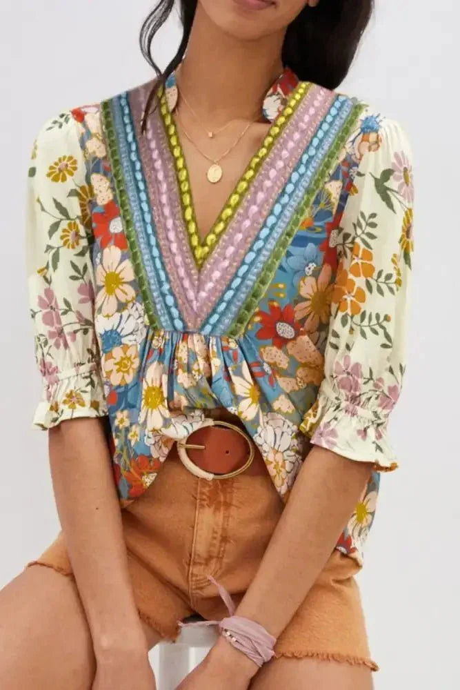 Multicolour Crochet V Neck Half Sleeve Boho Floral Blouse - Update AvenueBoho VibesTrendsi100100625080220100100625080220c5317230 - 8ebc - 411c - af43 - aed5814f9bb6 - Max - OriginFloral