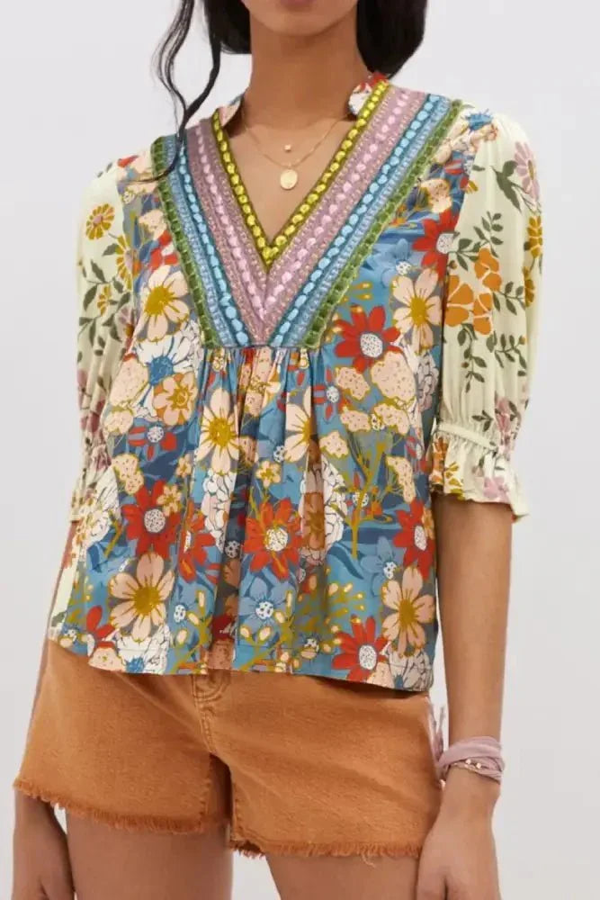 Multicolour Crochet V Neck Half Sleeve Boho Floral Blouse - Update AvenueBoho VibesTrendsi100100625080220100100625080220c2de9d41 - 238b - 4692 - bce8 - f152e2a8d716 - Max - OriginFloral