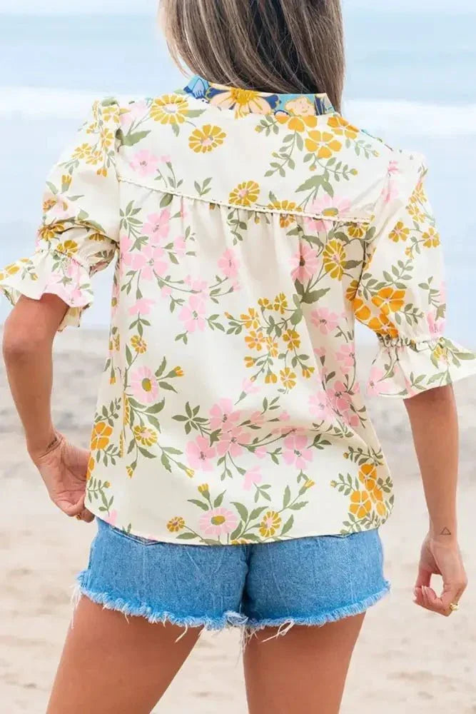Multicolour Crochet V Neck Half Sleeve Boho Floral Blouse - Update AvenueBoho VibesTrendsi1001006250802201001006250802208adcb6c9 - 9f37 - 43dd - 9901 - da2a58855b5c - Max - OriginFloral