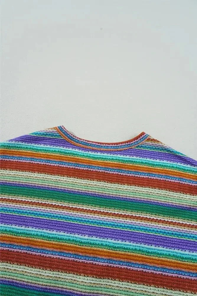 Multicolour Striped Twist Hem Cap Sleeve Top - Update AvenueBoho VibesTrendsi100100625281531100100625281531e4cd0336 - b9b0 - 43ab - ac15 - 60cf6ac15a54 - Max - OriginMulticolor