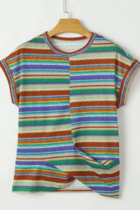 Multicolour Striped Twist Hem Cap Sleeve Top - Update AvenueBoho VibesTrendsi1001006252815311001006252815313f010590 - d0e3 - 48e5 - 9d1a - 68235138836c - Max - OriginMulticolor