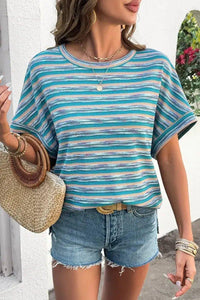 Multicolour Striped Wide Sleeve Loose T Shirt - Update AvenueT-ShirtsTrendsi100100533483219100100533483219f1e96ace - 934b - 477a - b5e0 - df1450505e57 - Max - OriginTeal