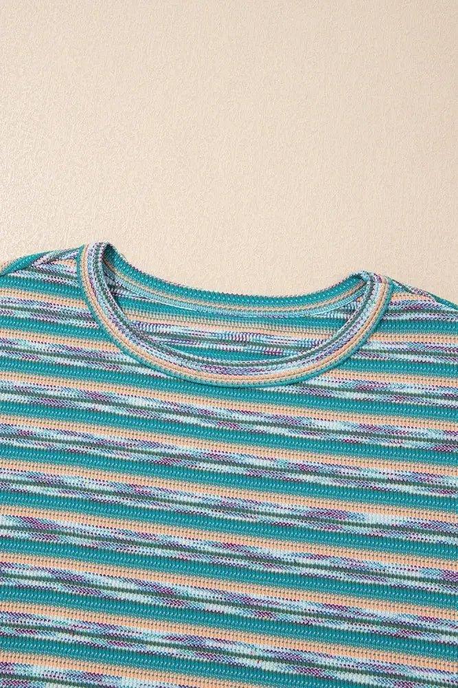 Multicolour Striped Wide Sleeve Loose T Shirt - Update AvenueT-ShirtsTrendsi100100533483219100100533483219e141c5c5 - 5205 - 4e6d - 8126 - fed2cc06f96b - Max - OriginTeal