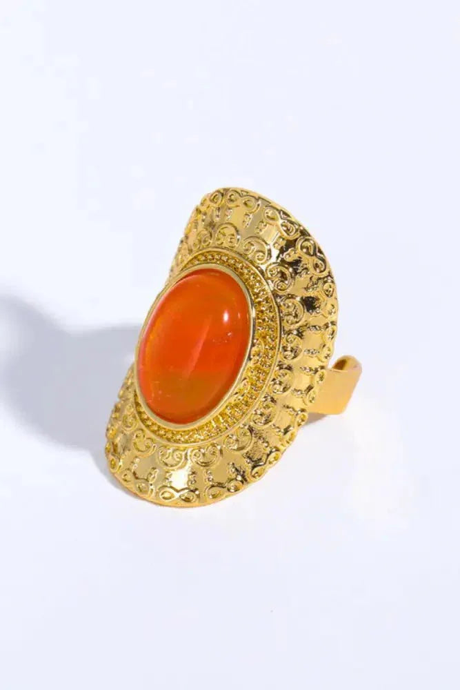 Natural Stone Copper Ring - Update AvenueRingTrendsi101300315937506101300315937506Natural Stone Copper RingOrange