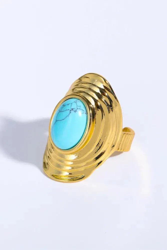 Natural Stone Copper Ring - Update AvenueRingTrendsi101300315937716101300315937716Natural Stone Copper RingLight Blue
