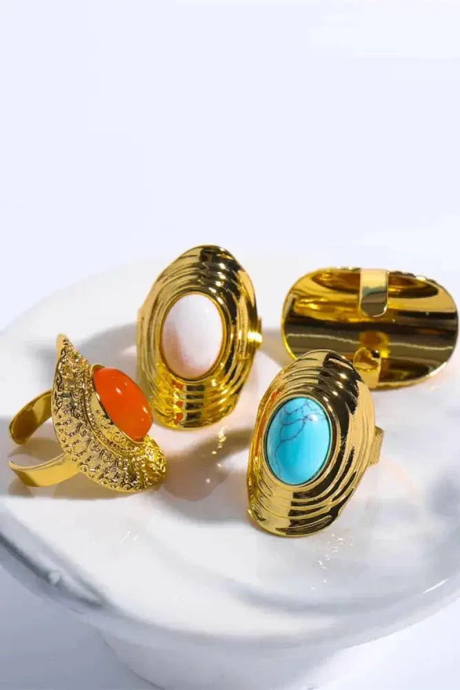 Natural Stone Copper Ring - Update AvenueRingTrendsi101300315939174101300315939174Natural Stone Copper RingWhite