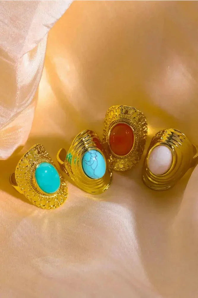 Natural Stone Copper Ring - Update AvenueRingTrendsi101300315939174101300315939174Natural Stone Copper RingWhite
