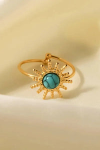 Natural Stone Sun Shape Open Ring - Update AvenueRingTrendsi100100620472640100100620472640Natural Stone Sun Shape Open RingGold/Blue
